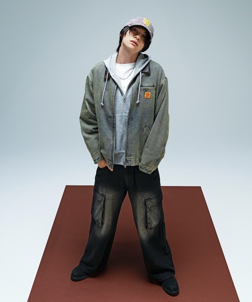 WEGO/【25年秋冬新作】ワーカーズZIPジャケット（デニム