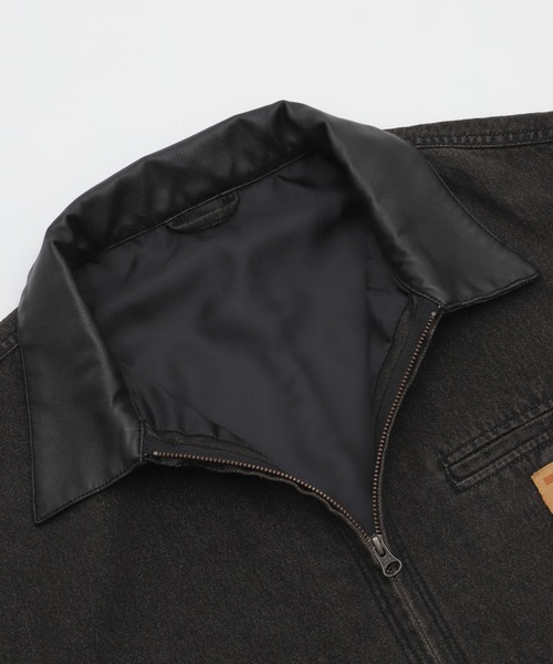 WEGO（ウィゴー）の「WEGO/ワーカーズZIPジャケット（デニムジャケット・メンズ・ベージュ/ブラック系3/スカイブルー/その他1・LARGE/MEDIUM）」の7枚目の写真