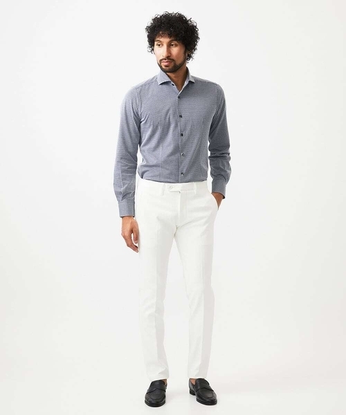 MICHEL KLEIN HOMME (ミッシェルクランオム)の「千鳥柄サッカー長袖シャツ(シャツ/ブラウス・メンズ・ライトブルー/ホワイト/ネイビー・MEDIUM/LARGE/X-LARGE)」の14枚目の写真