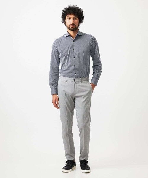 MICHEL KLEIN HOMME (ミッシェルクランオム)の「千鳥柄サッカー長袖シャツ(シャツ/ブラウス・メンズ・ライトブルー/ホワイト/ネイビー・MEDIUM/LARGE/X-LARGE)」の15枚目の写真