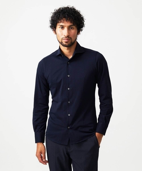 MICHEL KLEIN HOMME (ミッシェルクランオム)の「千鳥柄サッカー長袖シャツ(シャツ/ブラウス・メンズ・ライトブルー/ホワイト/ネイビー・MEDIUM/LARGE/X-LARGE)」の17枚目の写真