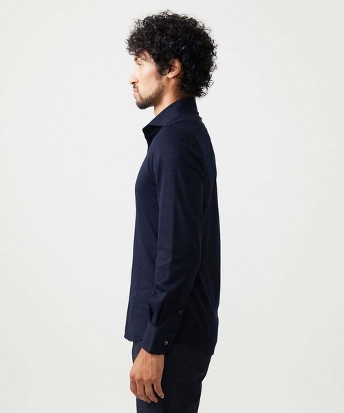MICHEL KLEIN HOMME (ミッシェルクランオム)の「千鳥柄サッカー長袖シャツ(シャツ/ブラウス・メンズ・ライトブルー/ホワイト/ネイビー・MEDIUM/LARGE/X-LARGE)」の8枚目の写真