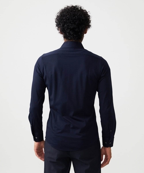 MICHEL KLEIN HOMME (ミッシェルクランオム)の「千鳥柄サッカー長袖シャツ(シャツ/ブラウス・メンズ・ライトブルー/ホワイト/ネイビー・MEDIUM/LARGE/X-LARGE)」の9枚目の写真