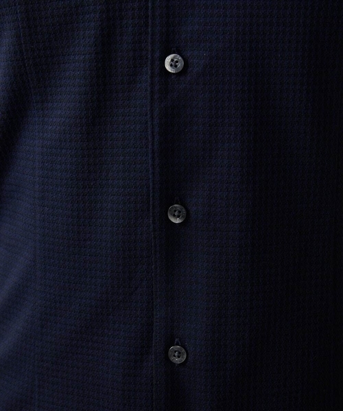 MICHEL KLEIN HOMME (ミッシェルクランオム)の「千鳥柄サッカー長袖シャツ(シャツ/ブラウス・メンズ・ライトブルー/ホワイト/ネイビー・MEDIUM/LARGE/X-LARGE)」の4枚目の写真