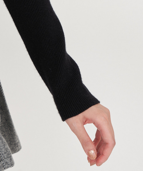 ROYAL PARTY（ロイヤルパーティー）の「オフショルリボン配色ニットトップス（ニット/セーター・レディース・オフホワイト/ボルドー/ブラック・FREE）」の8枚目の写真