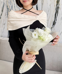 ROYAL PARTY | オフショルリボン配色ニットトップス(ニット/セーター)