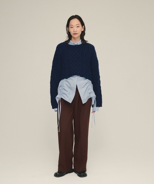 eL（エル）の「【eL】Drawstring Shirring Shirts/593300（シャツ/ブラウス・レディース・ホワイト/ブルー・FREE）」の16枚目の写真