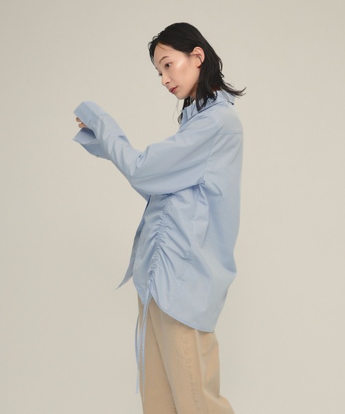 eL（エル）の「【eL】Drawstring Shirring Shirts/593300（シャツ/ブラウス・レディース・ホワイト/ブルー・FREE）」の11枚目の写真