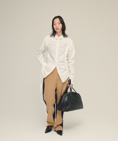 eL（エル）の「【eL】Drawstring Shirring Shirts/593300（シャツ/ブラウス・レディース・ホワイト/ブルー・FREE）」の10枚目の写真