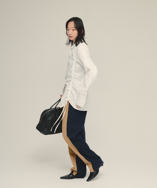 eL（エル）の「【eL】Drawstring Shirring Shirts/593300（シャツ/ブラウス・レディース・ホワイト/ブルー・FREE）」の9枚目の写真