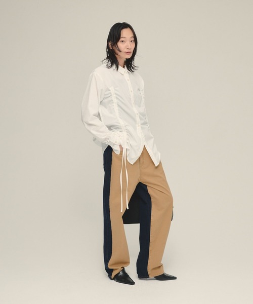 eL（エル）の「【eL】Drawstring Shirring Shirts/593300（シャツ/ブラウス・レディース・ホワイト/ブルー・FREE）」の8枚目の写真