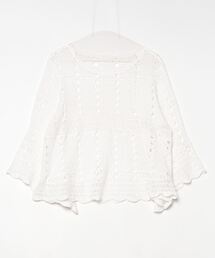クロシェ編みニットプルオーバー