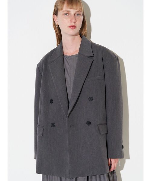 ELENDEEK（エレンディーク）の「ボンディングオーバージャケット（テーラードジャケット・レディース・グレー/ブラウン・FREE）」の8枚目の写真