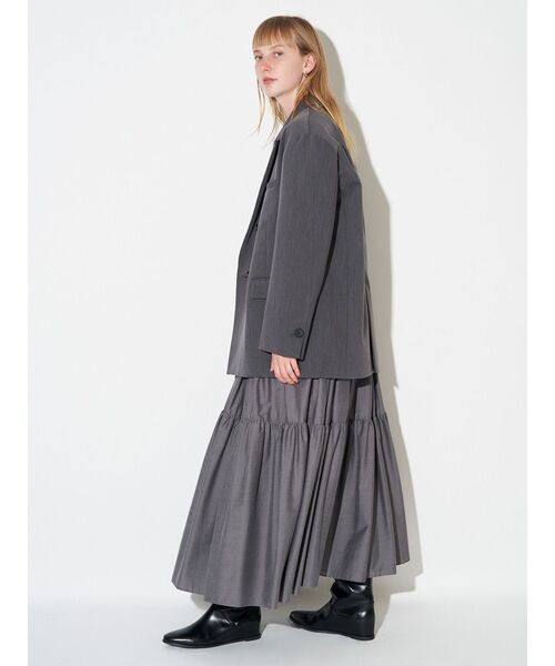 ELENDEEK（エレンディーク）の「ボンディングオーバージャケット（テーラードジャケット・レディース・グレー/ブラウン・FREE）」の9枚目の写真