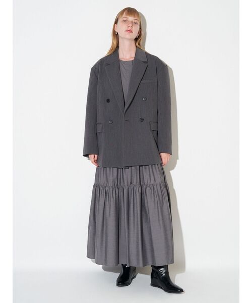 ELENDEEK（エレンディーク）の「ボンディングオーバージャケット（テーラードジャケット・レディース・グレー/ブラウン・FREE）」の10枚目の写真