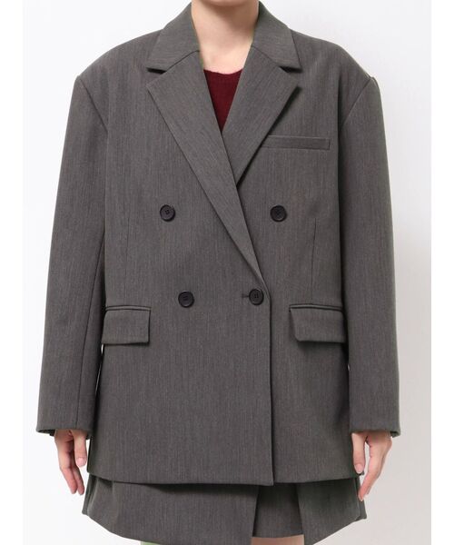 ELENDEEK（エレンディーク）の「ボンディングオーバージャケット（テーラードジャケット・レディース・グレー/ブラウン・FREE）」の12枚目の写真