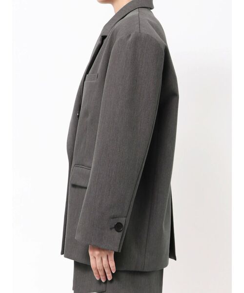 ELENDEEK（エレンディーク）の「ボンディングオーバージャケット（テーラードジャケット・レディース・グレー/ブラウン・FREE）」の13枚目の写真