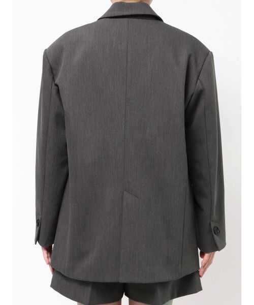 ELENDEEK（エレンディーク）の「ボンディングオーバージャケット（テーラードジャケット・レディース・グレー/ブラウン・FREE）」の14枚目の写真