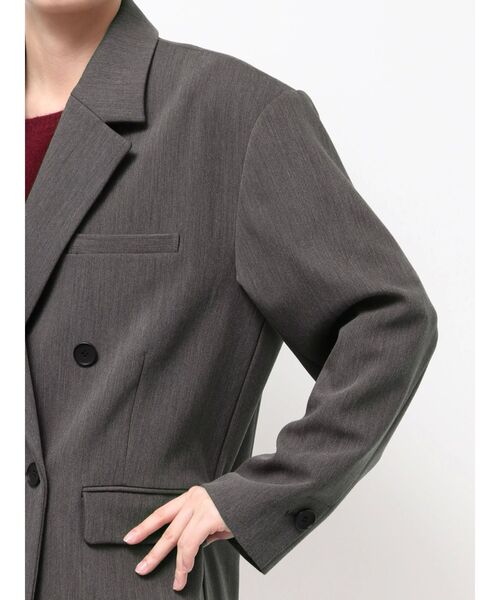 ELENDEEK（エレンディーク）の「ボンディングオーバージャケット（テーラードジャケット・レディース・グレー/ブラウン・FREE）」の16枚目の写真