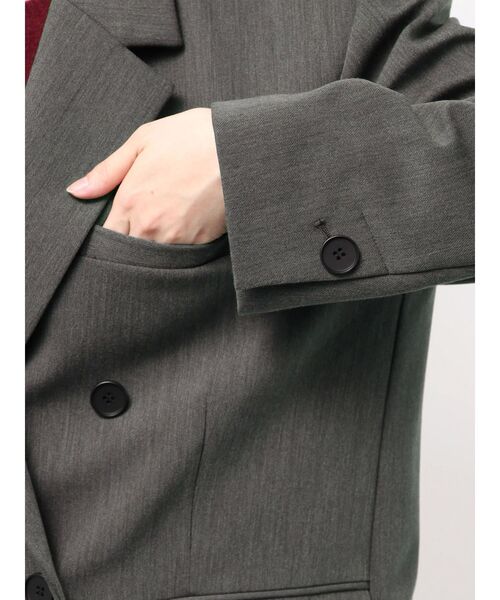 ELENDEEK（エレンディーク）の「ボンディングオーバージャケット（テーラードジャケット・レディース・グレー/ブラウン・FREE）」の17枚目の写真