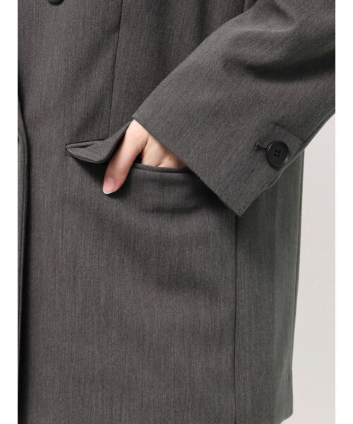 ELENDEEK（エレンディーク）の「ボンディングオーバージャケット（テーラードジャケット・レディース・グレー/ブラウン・FREE）」の18枚目の写真