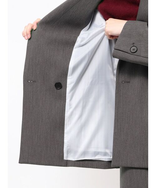 ELENDEEK（エレンディーク）の「ボンディングオーバージャケット（テーラードジャケット・レディース・グレー/ブラウン・FREE）」の19枚目の写真