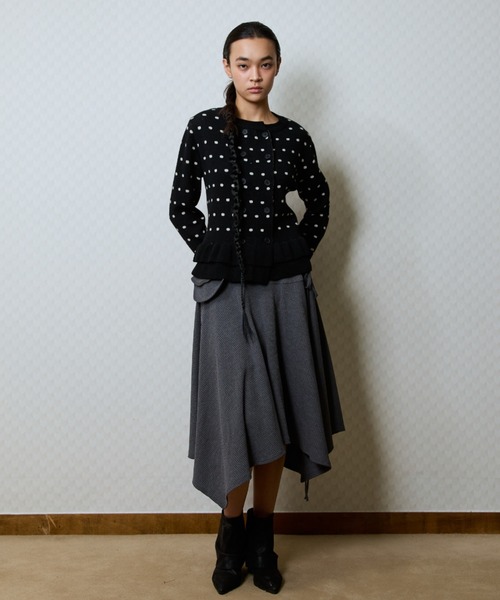 LUVISTRUE（ラヴイズトゥルー）の「GT POCKET MIDI SKIRT（スカート・レディース・ブラック/アイボリー/チャコール・FREE）」の7枚目の写真