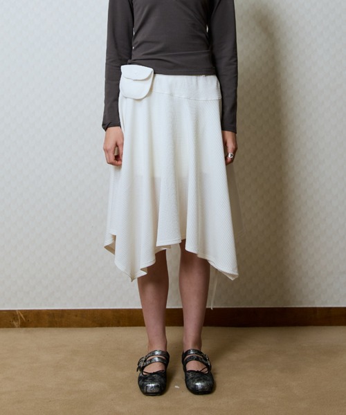 LUVISTRUE（ラヴイズトゥルー）の「GT POCKET MIDI SKIRT（スカート・レディース・ブラック/アイボリー/チャコール・FREE）」の10枚目の写真
