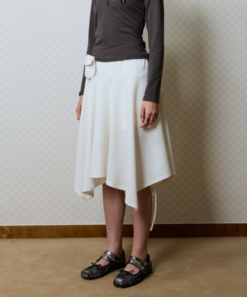 LUVISTRUE（ラヴイズトゥルー）の「GT POCKET MIDI SKIRT（スカート・レディース・ブラック/アイボリー/チャコール・FREE）」の11枚目の写真