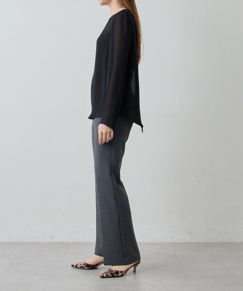 Drawing Numbers（ドローイング ナンバーズ）の「【Drawing Numbers】ストレッチオックスセミフレアパンツ（その他パンツ・レディース・チャコールグレー/ネイビー・36/38）」の11枚目の写真