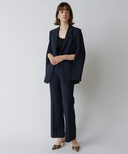 Drawing Numbers（ドローイング ナンバーズ）の「【Drawing Numbers】ストレッチオックスセミフレアパンツ（その他パンツ・レディース・チャコールグレー/ネイビー・36/38）」の5枚目の写真