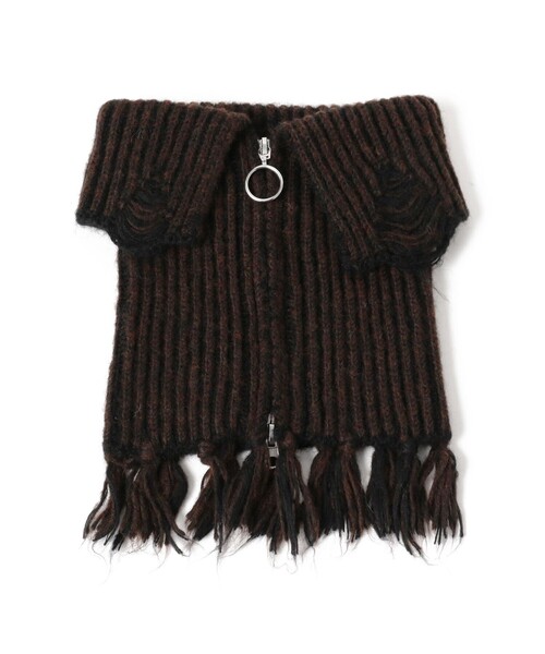 Ray BEAMS(レイビームス)の「ニット ネック ウォーマー(ネックウォーマー/スヌード・レディース・グレー/ダークブラウン・ONE SIZE)」の2枚目の写真