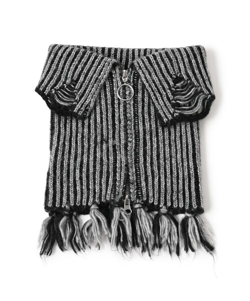 Ray BEAMS(レイビームス)の「ニット ネック ウォーマー(ネックウォーマー/スヌード・レディース・グレー/ダークブラウン・ONE SIZE)」の3枚目の写真