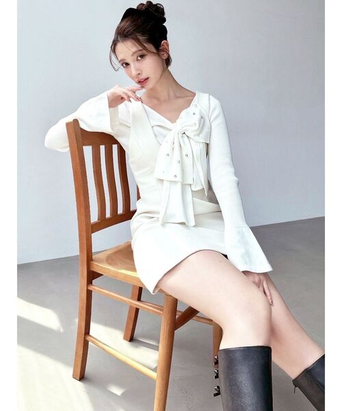 RESEXXY（リゼクシー）の「ビッグリボンニットトップス（ニット/セーター・レディース・レッド/ホワイト/ブラック・FREE）」の22枚目の写真