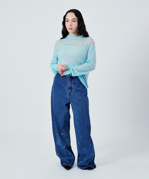 EYELET SEMI BAGGY JEANS PANTS（デニムパンツ）｜M TO R