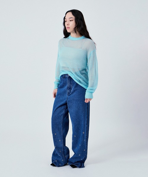 M TO R(ムウトアール)の「MU EYELET SEMI BAGGY JEANS PANTS(デニムパンツ・レディース・ブルー/ブラック・36/38/40/42)」の19枚目の写真