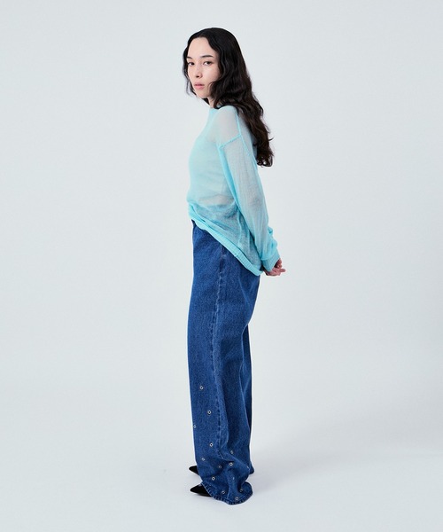 M TO R(ムウトアール)の「MU EYELET SEMI BAGGY JEANS PANTS(デニムパンツ・レディース・ブルー/ブラック・36/38/40/42)」の20枚目の写真