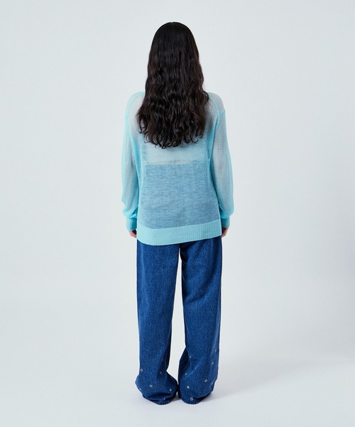 M TO R(ムウトアール)の「MU EYELET SEMI BAGGY JEANS PANTS(デニムパンツ・レディース・ブルー/ブラック・36/38/40/42)」の22枚目の写真