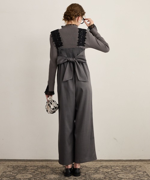 セール】【BONLECILL noir】レースショルダービッグリボン