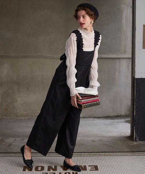 セール】【BONLECILL noir】レースショルダービッグリボン