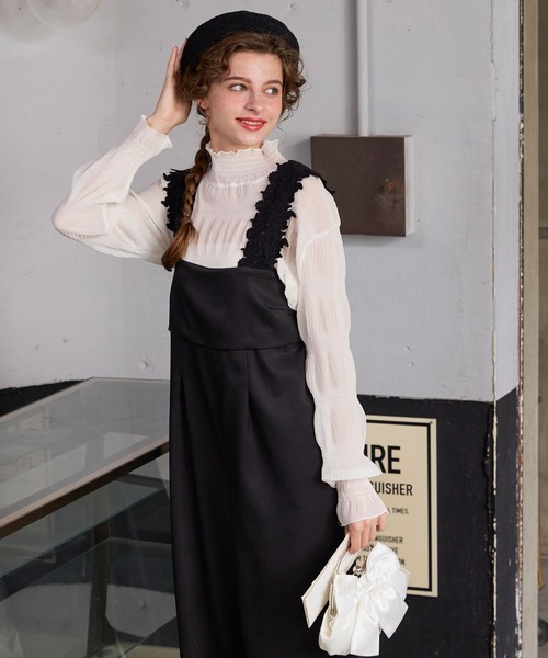 セール】【BONLECILL noir】レースショルダービッグリボン