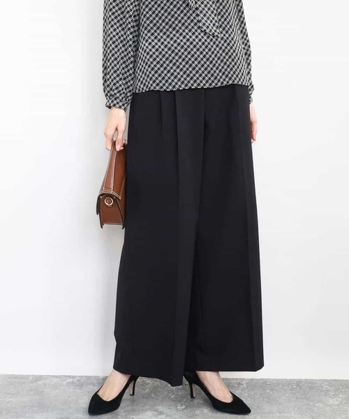 MK MICHEL KLEIN（エムケーミッシェルクラン）の「ストレートワイドシルエットパンツ（無地・チェック）/洗える（その他パンツ・レディース・ブラック/グレー/モカ・38）」の20枚目の写真