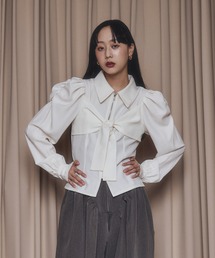 Ezick | ribbon zip shirt フロントリボンジップシャツ(シャツ/ブラウス)