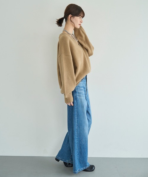 meilmada(メイルマダ)の「ディープVネックニットプルオーバー(ニット/セーター・レディース・ブラック/グレー/ベージュ・FREE)」の18枚目の写真