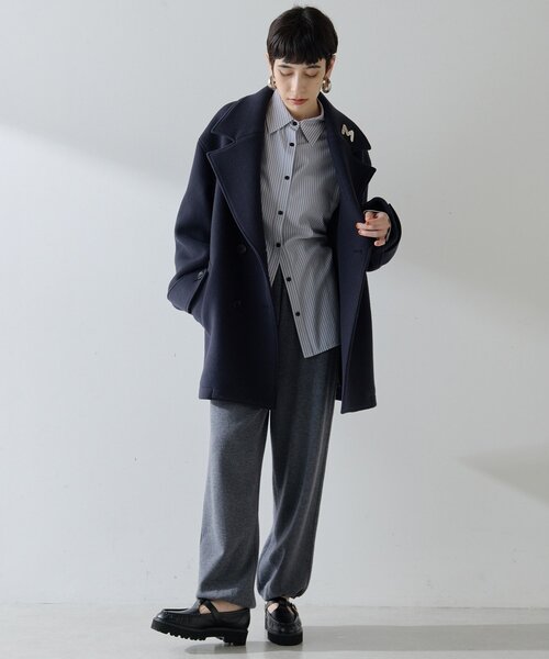 THE PAUSE（ザ ポーズ）の「【THE PAUSE】ストライプシェイプシャツ（シャツ/ブラウス・レディース・キャメル/グレー・FREE）」の3枚目の写真