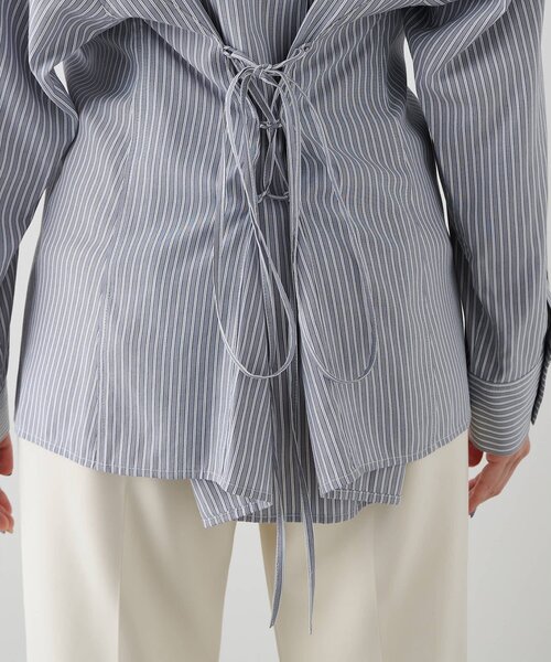 THE PAUSE（ザ ポーズ）の「【THE PAUSE】ストライプシェイプシャツ（シャツ/ブラウス・レディース・キャメル/グレー・FREE）」の22枚目の写真