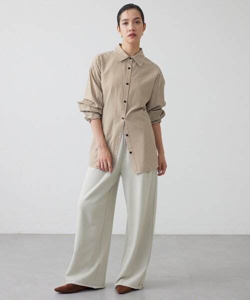 THE PAUSE（ザ ポーズ）の「【THE PAUSE】ストライプシェイプシャツ（シャツ/ブラウス・レディース・キャメル/グレー・FREE）」の17枚目の写真