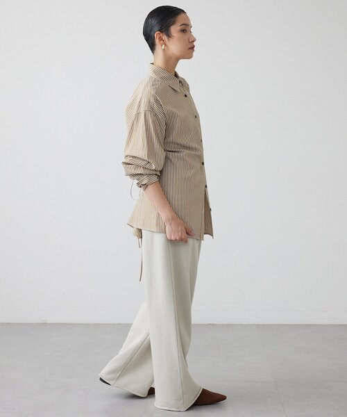 THE PAUSE（ザ ポーズ）の「【THE PAUSE】ストライプシェイプシャツ（シャツ/ブラウス・レディース・キャメル/グレー・FREE）」の10枚目の写真