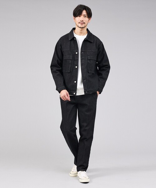 ABAHOUSE GRAY（アバハウスグレイ）の「【セットアップ対応】5ポケット デニム スラックス/パンツ（デニムパンツ・メンズ・ブラック/ブルー・46/48/50）」の3枚目の写真