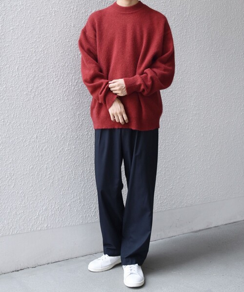 SHIPS any（シップス エニィ）の「SHIPS any: LOUNGE FOX シャギー セミモックネック ニット◇（ニット/セーター・メンズ・ライトブルー/レッド/グレー/ネイビー・LARGE/MEDIUM/SMALL）」の5枚目の写真